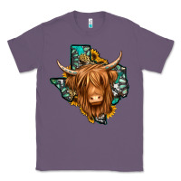 Lavender Texas map long haired shaggy cow Classic Tee - Jasminsmagicworld