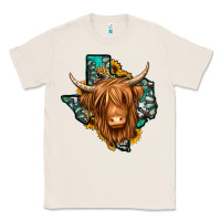 Natural Texas map long haired shaggy cow Classic Tee - Jasminsmagicworld