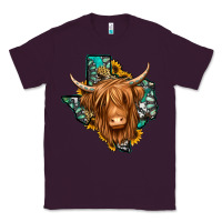 Plum Texas map long haired shaggy cow Classic Tee - Jasminsmagicworld