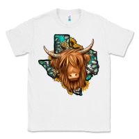 White Texas map long haired shaggy cow Classic Tee - Jasminsmagicworld