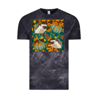 Cloud Black hedgehog and pumpkins seamless pattern Vintage Tee - BundleAndBundleShop