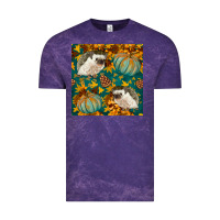 Cloud Purple hedgehog and pumpkins seamless pattern Vintage Tee - BundleAndBundleShop