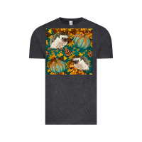Hedgehog And Pumpkins Seamless Pattern Vintage Tee | Teevron