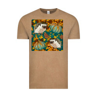Vintage Coffee hedgehog and pumpkins seamless pattern Vintage Tee - BundleAndBundleShop