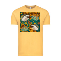 Vintage Mustard hedgehog and pumpkins seamless pattern Vintage Tee - BundleAndBundleShop