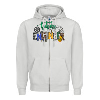 Dove Grey future engineer Zipper Hoodie - NancyCooperArtShop