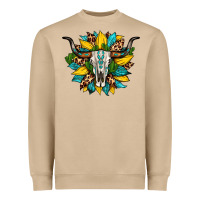 Mushroom bull skull gemstone cactus leopard sunflower Heavyweight Sweatshirt - Artiststas
