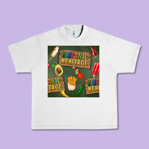 Hispanic Heritage Seamless Pattern Urban Heavy Tee Designed By Bundleandbundleshop