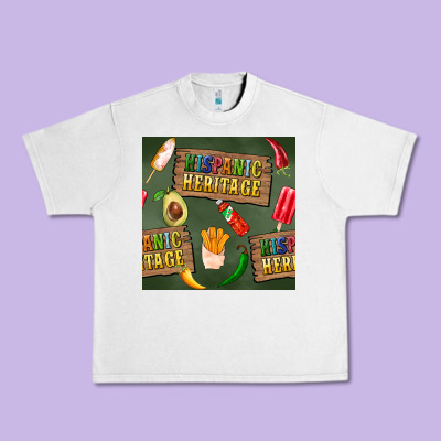 Hispanic Heritage Seamless Pattern Urban Heavy Tee Designed By Bundleandbundleshop