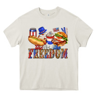 Cream tastes like freedom with leopard Heavy Core Tee - texasbilliewilder