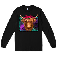 Black halloween highland cow Long Sleeve Tee - Jasminsmagicworld