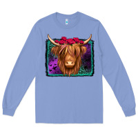 Colony Blue halloween highland cow Long Sleeve Tee - Jasminsmagicworld