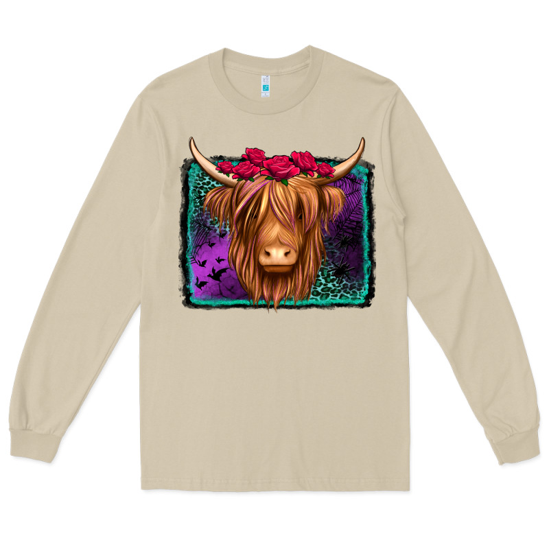 Halloween Highland Cow Long Sleeve Tee by Jasminsmagicworld | Teevron