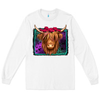 White halloween highland cow Long Sleeve Tee - Jasminsmagicworld