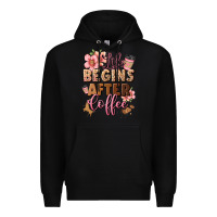 Black life begins after coffee Premium Hoodie - JahusDesignShop