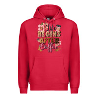 Cardinal life begins after coffee Premium Hoodie - JahusDesignShop