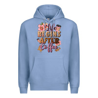 Colony Blue life begins after coffee Premium Hoodie - JahusDesignShop