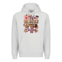 Dove Grey life begins after coffee Premium Hoodie - JahusDesignShop