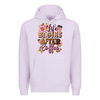Lilac life begins after coffee Premium Hoodie - JahusDesignShop