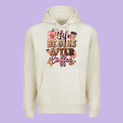 Life Begins After Coffee Premium Hoodie Designed By Jahusdesignshop