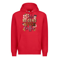 Red life begins after coffee Premium Hoodie - JahusDesignShop