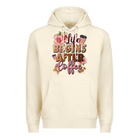 Sandshell life begins after coffee Premium Hoodie - JahusDesignShop