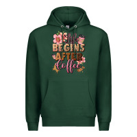 Sports Green life begins after coffee Premium Hoodie - JahusDesignShop