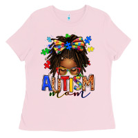 Bubblegum Pink autism mom afro locs messy bun Ladies Tee - texasbilliewilder