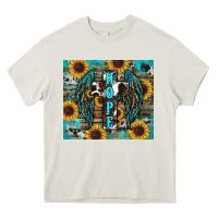 Cream western hope sunflower's Heavy Core Tee - RanaPortraitStore