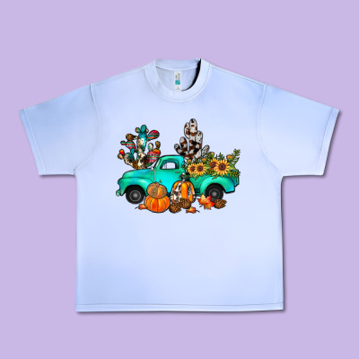 Cactus Pumpkin Truck Fall Urban Heavy Tee Designed By Jahusdesignshop