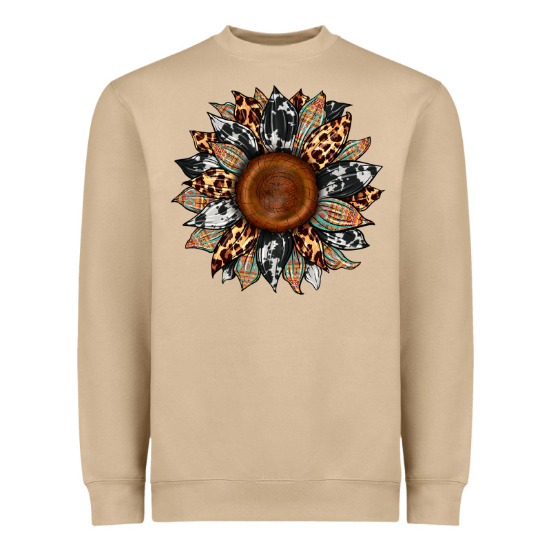 Cowhide Leopard Aztec Sunflower Heavyweight Sweatshirt by Artiststas | Teevron