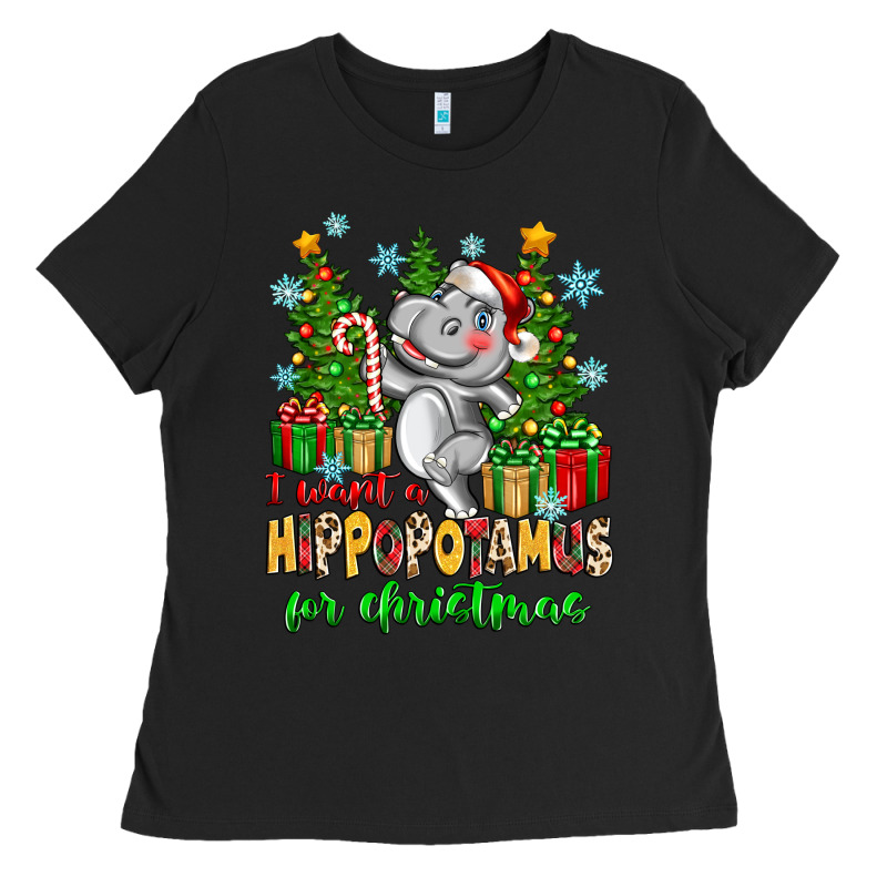 I Want A Hippopotamus For Christmas Ladies Tee by Zillion Design Studio | Teevron