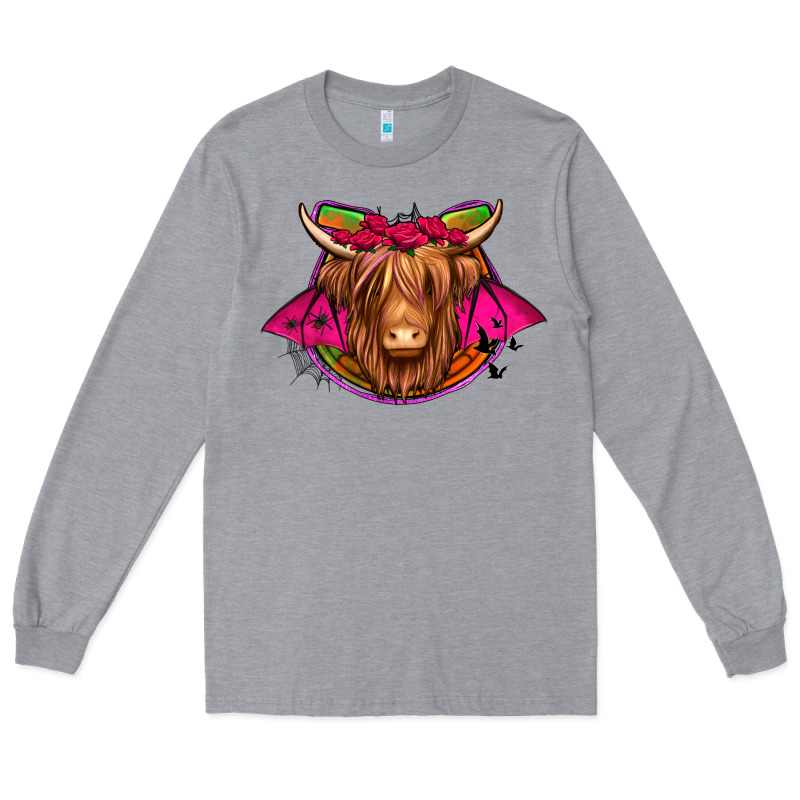 Halloween Highland Cow Horseshoe Long Sleeve Tee by Jasminsmagicworld | Teevron