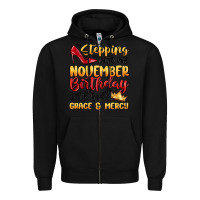 Black stepping into my november birthday Zipper Hoodie - MaliasSmallBusiness