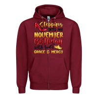 Burgundy stepping into my november birthday Zipper Hoodie - MaliasSmallBusiness