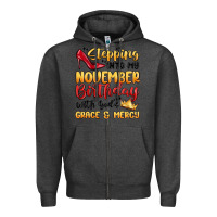 Charcoal Heather stepping into my november birthday Zipper Hoodie - MaliasSmallBusiness