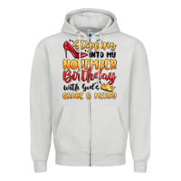 Dove Grey stepping into my november birthday Zipper Hoodie - MaliasSmallBusiness