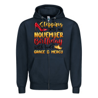 Navy stepping into my november birthday Zipper Hoodie - MaliasSmallBusiness