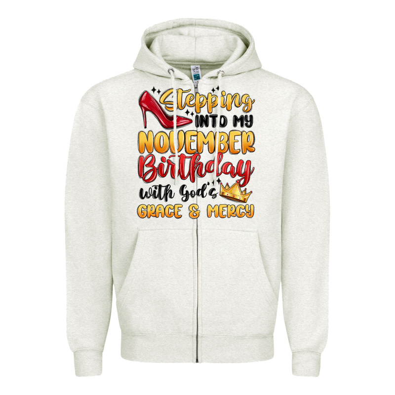 Stepping Into My November Birthday Zipper Hoodie by MaliasSmallBusiness | Teevron