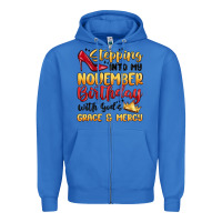 True Royal stepping into my november birthday Zipper Hoodie - MaliasSmallBusiness