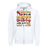 White stepping into my november birthday Zipper Hoodie - MaliasSmallBusiness
