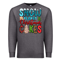 Charcoal Heather snow flakes and Christmas cakes Premium Sweatshirt - Jasminsmagicworld