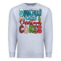 Heather Grey snow flakes and Christmas cakes Premium Sweatshirt - Jasminsmagicworld