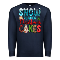 Navy snow flakes and Christmas cakes Premium Sweatshirt - Jasminsmagicworld