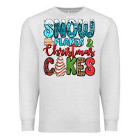Oatmeal Heather snow flakes and Christmas cakes Premium Sweatshirt - Jasminsmagicworld