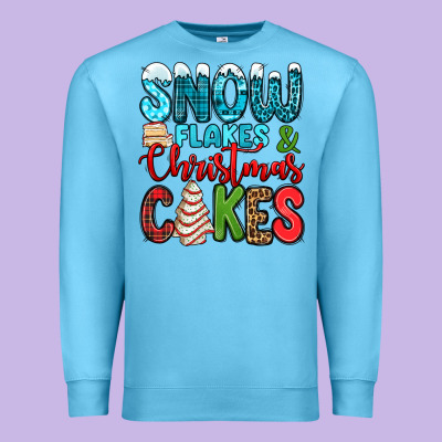 Snow Flakes And Christmas Cakes Premium Sweatshirt Designed By Jasminsmagicworld