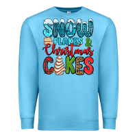 Ocean Blue snow flakes and Christmas cakes Premium Sweatshirt - Jasminsmagicworld
