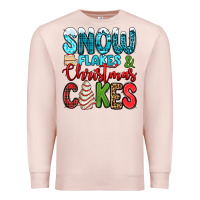 Pale Pink snow flakes and Christmas cakes Premium Sweatshirt - Jasminsmagicworld