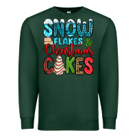 Sports Green snow flakes and Christmas cakes Premium Sweatshirt - Jasminsmagicworld