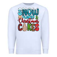 White snow flakes and Christmas cakes Premium Sweatshirt - Jasminsmagicworld